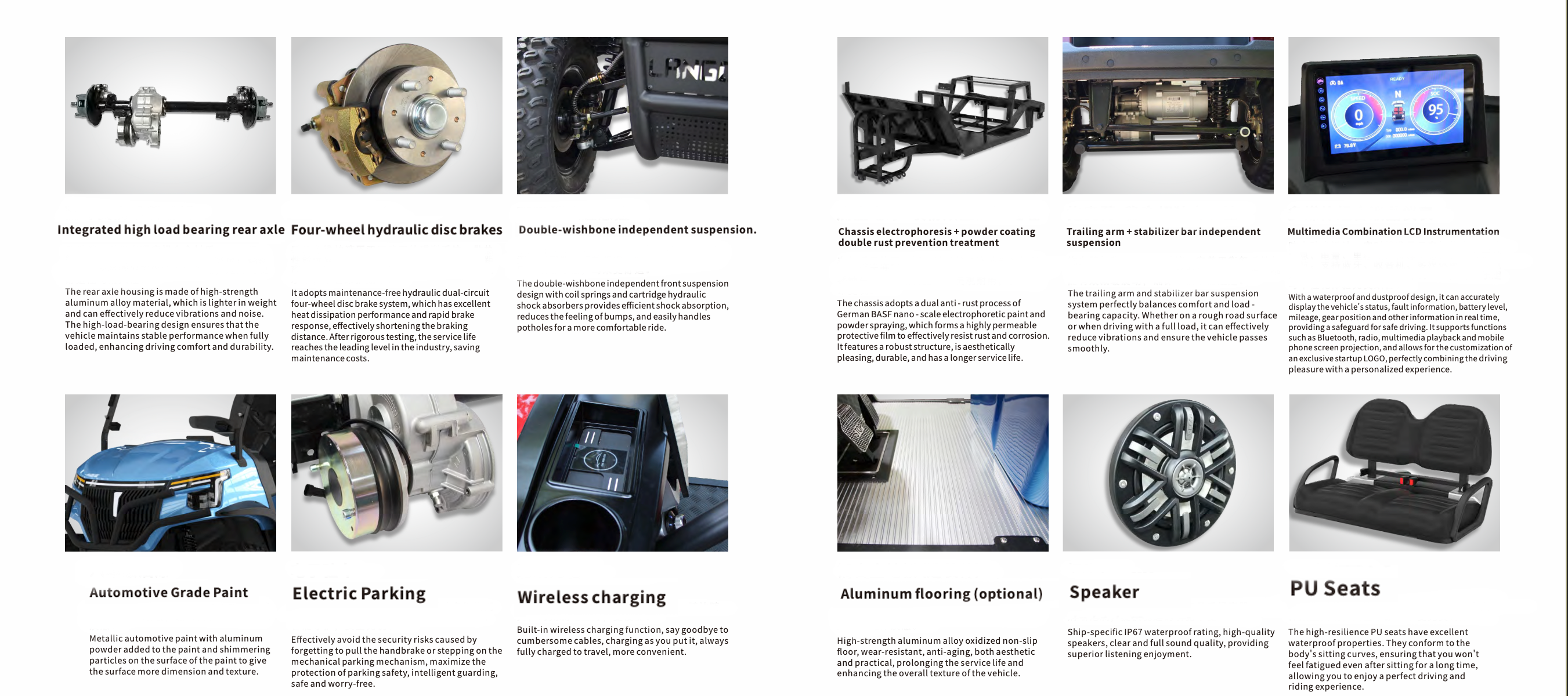 Golf cart accessories and premium options showcase