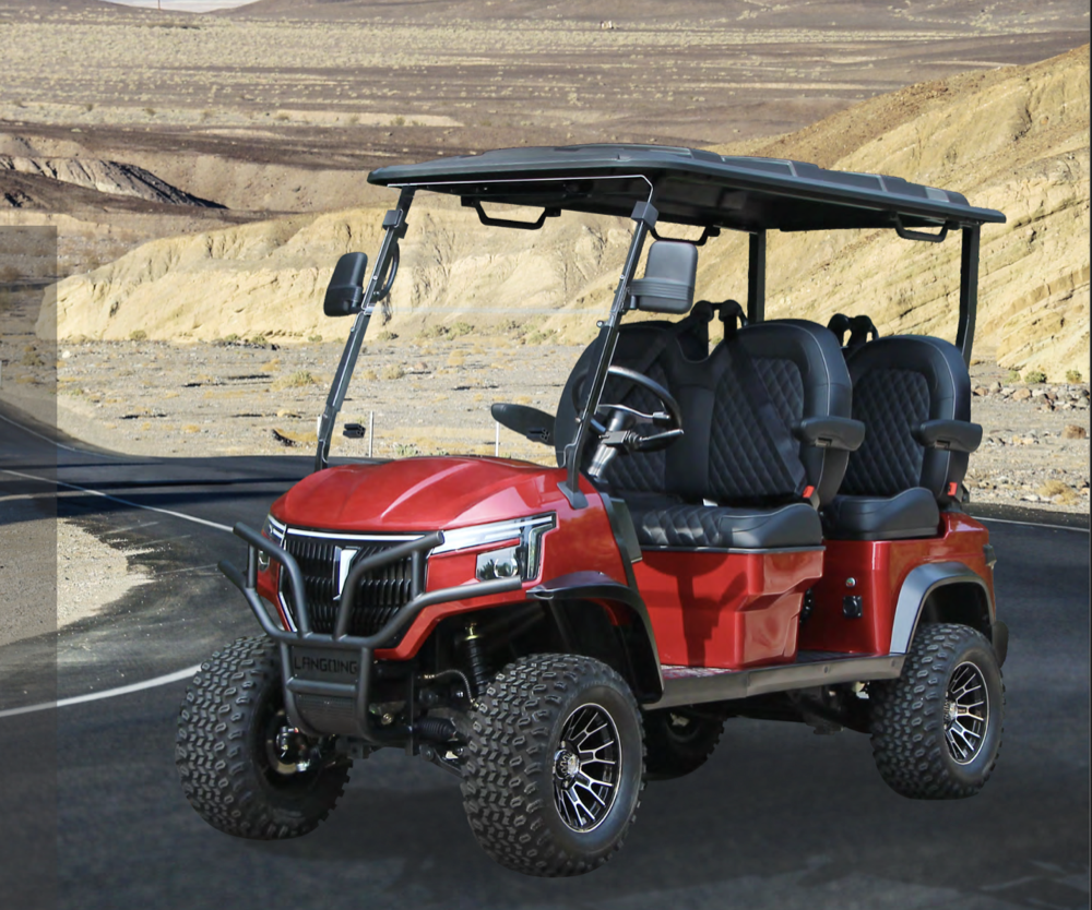 MeridianGolf Pro Premium Electric Golf Cart in Red